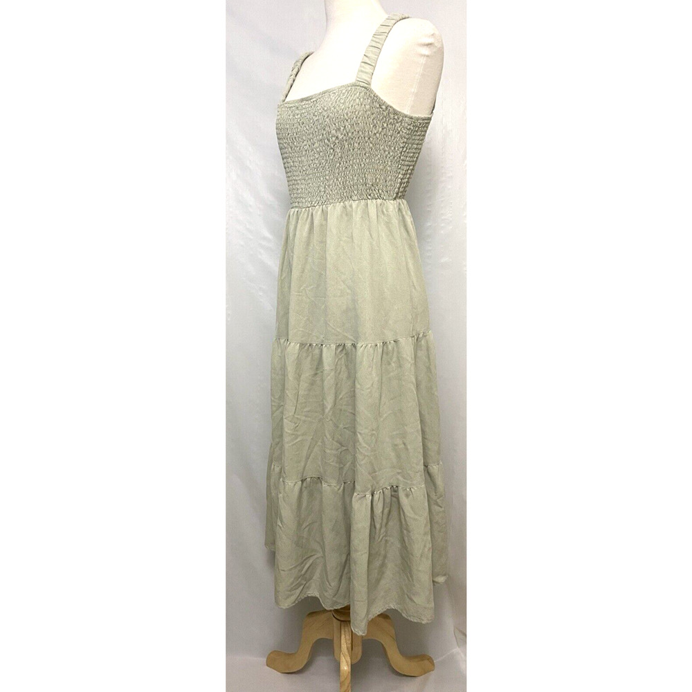 Sweet Wonder Women's Dress Large Tiered Green Maxi Summer Beach PO
